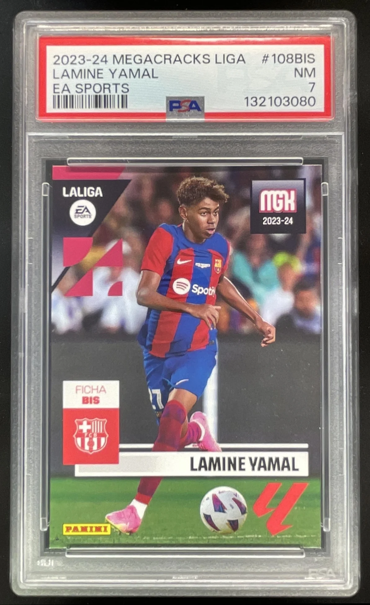2023 Panini Megacracks LaLiga EA Sports #108 bis Lamine Yamal RC PSA 7