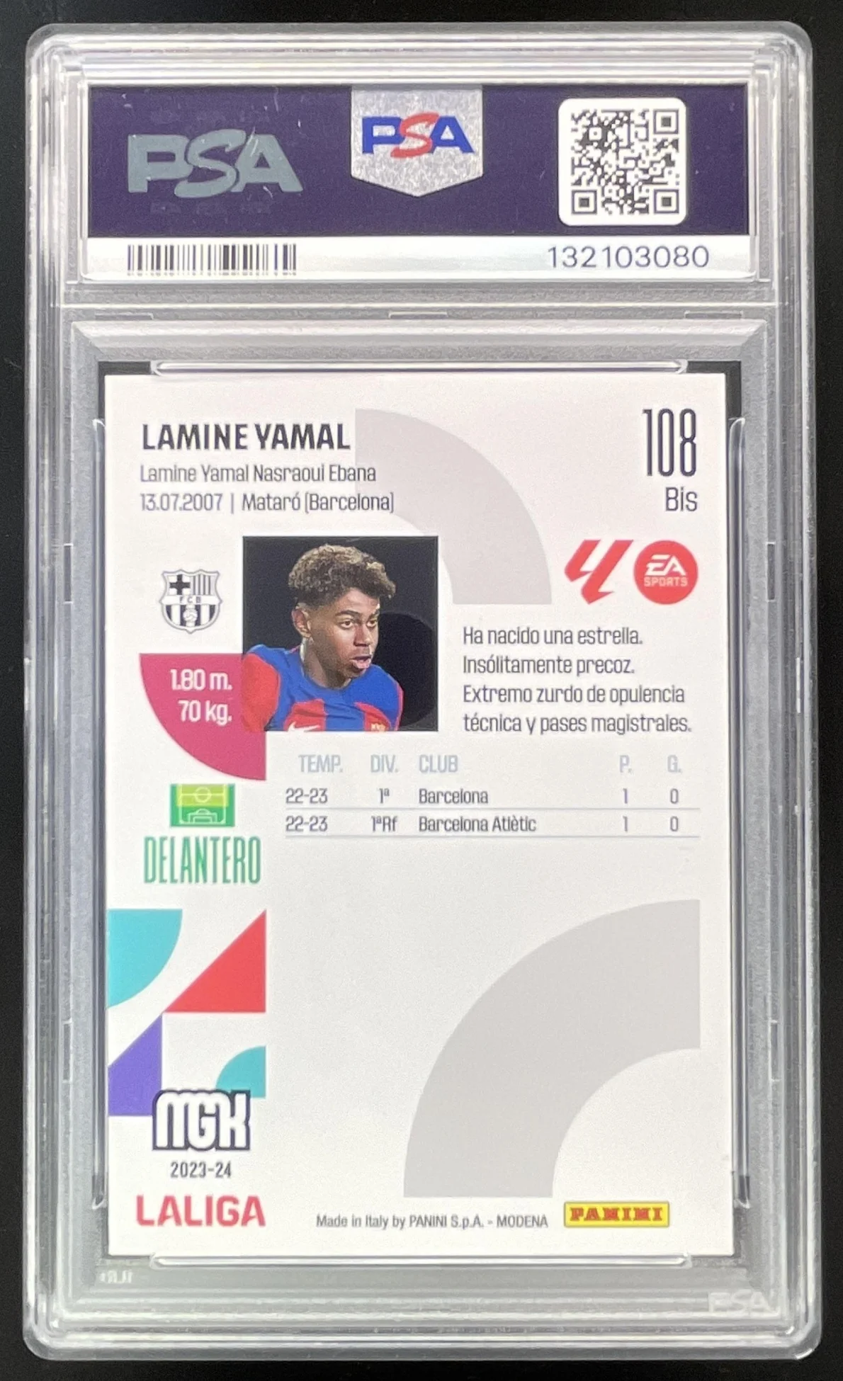 2023 Panini Megacracks LaLiga EA Sports #108 bis Lamine Yamal RC PSA 7 - Image 2