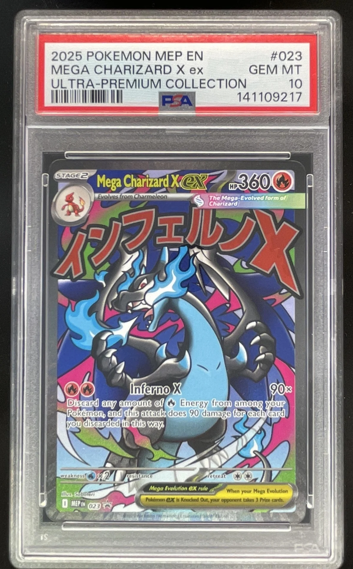 2025 Pokemon MEP Black Star Promos Promos #023 Mega Charizard X ex PSA 10