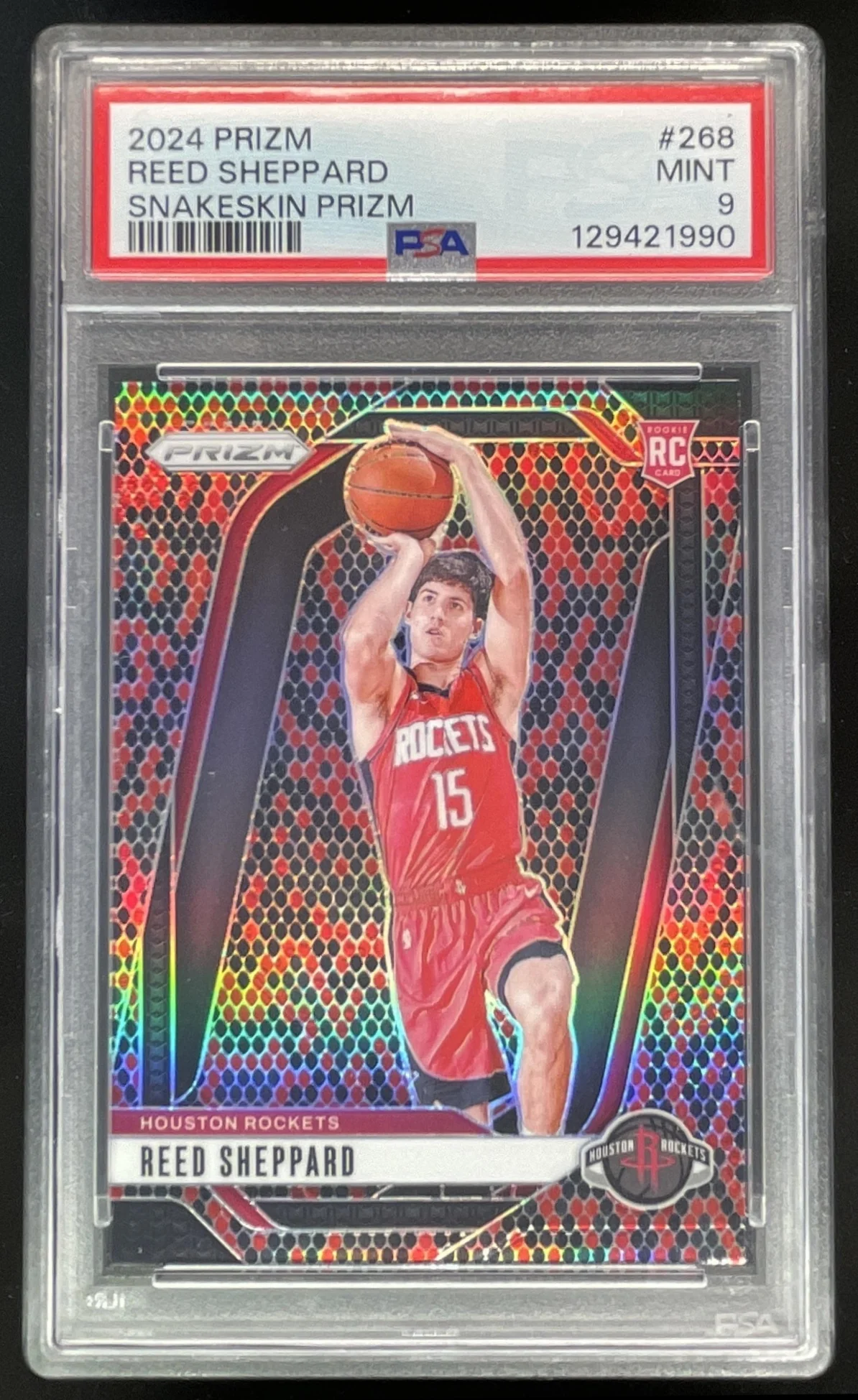 2024-25 Panini Prizm Snakeskin Prizm #268 Reed Sheppard RC PSA 9