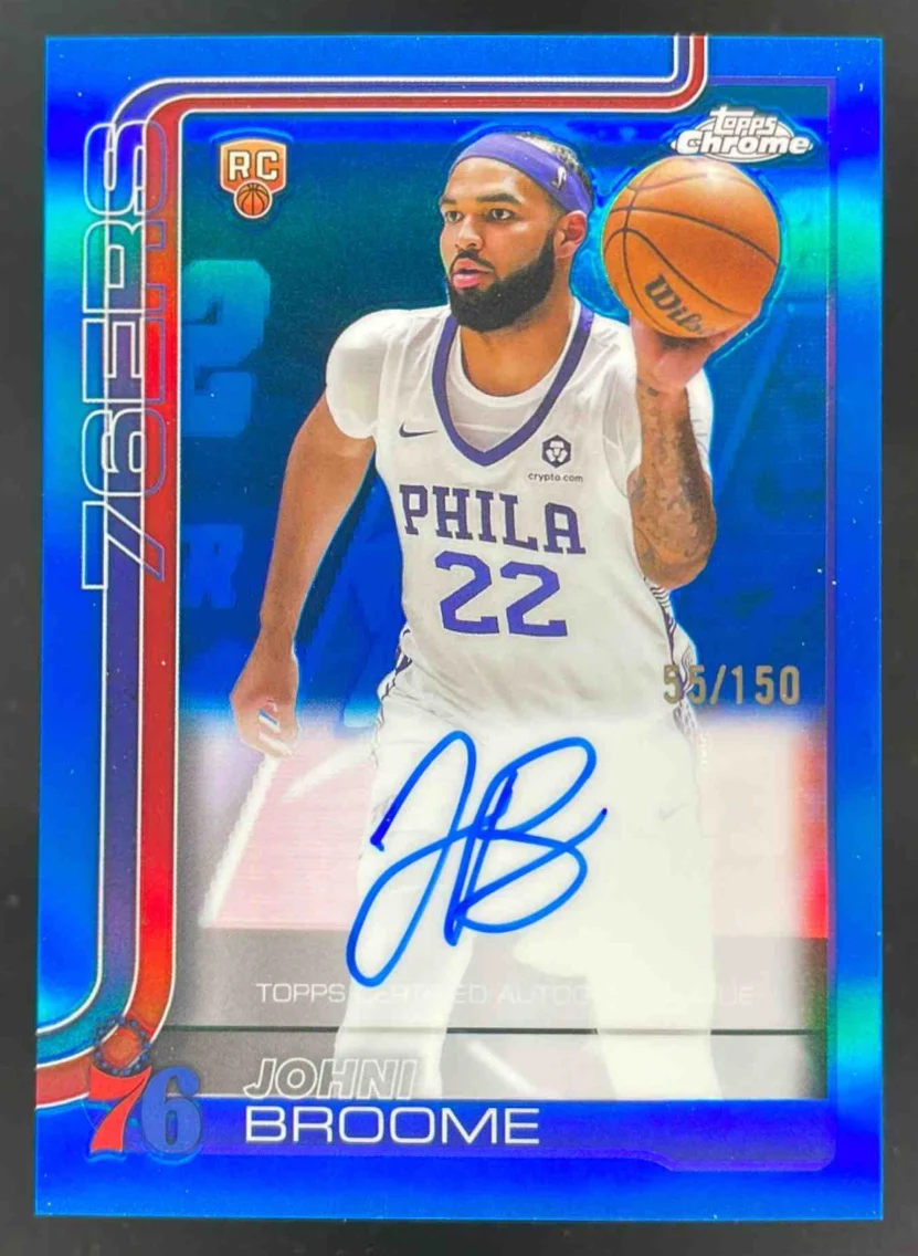 2025-26 Topps Chrome Blue #TCAR-JBE Johni Broome RC Auto /150