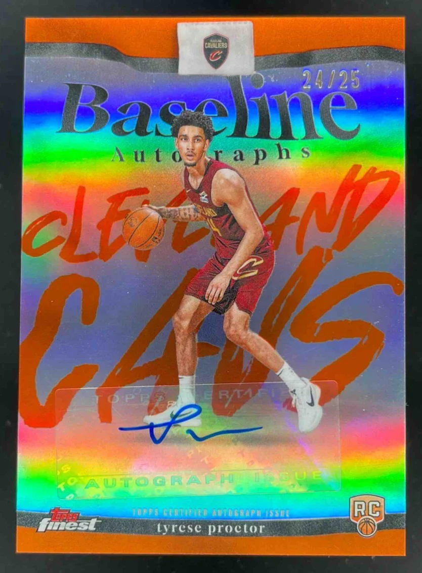 2025-26 Topps Finest Baseline Orange #BA-TP Tyrese Proctor RC Auto /25