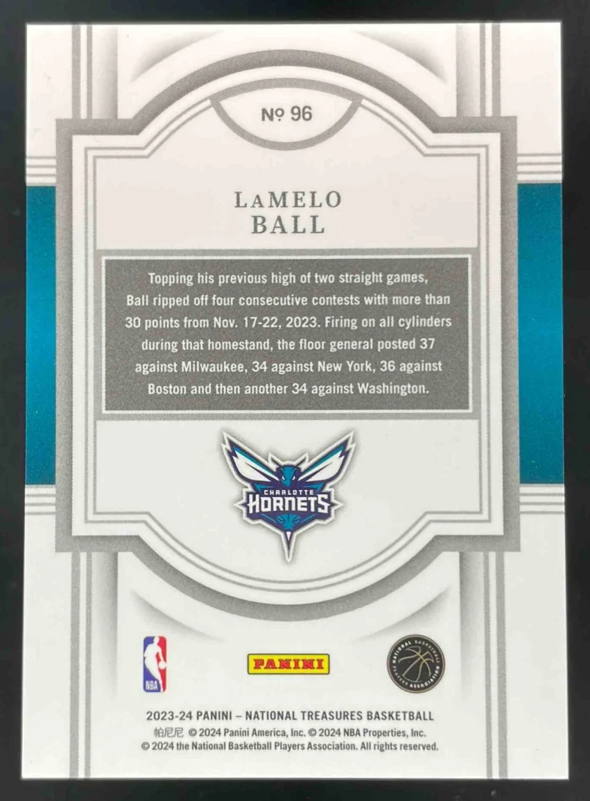 2023-24 Panini National Treasures International #96 LaMelo Ball /33 - Image 2