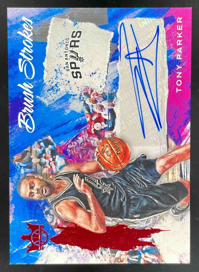 2022-23 Panini Court Kings Brush Strokes Ruby #BR-TPS Tony Parker Auto /49