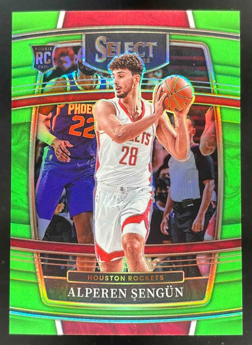 2021-22 Panini Select Neon Green Prizms #19 Alperen Sengun RC Concourse /75