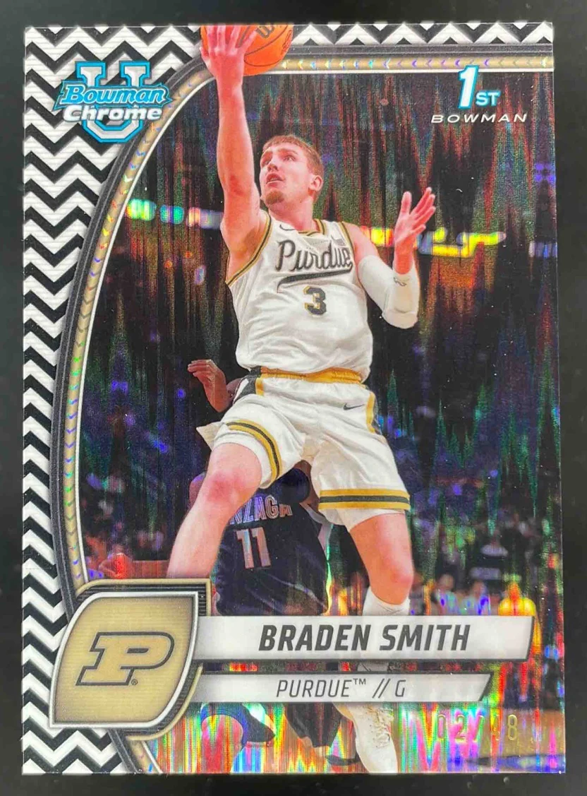 2024-25 Bowman University Chrome Black and White Stealth #12 Braden Smith /48