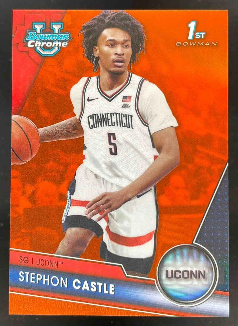 2023-24 Bowman University Chrome Orange Refractor #88 Stephon Castle /25