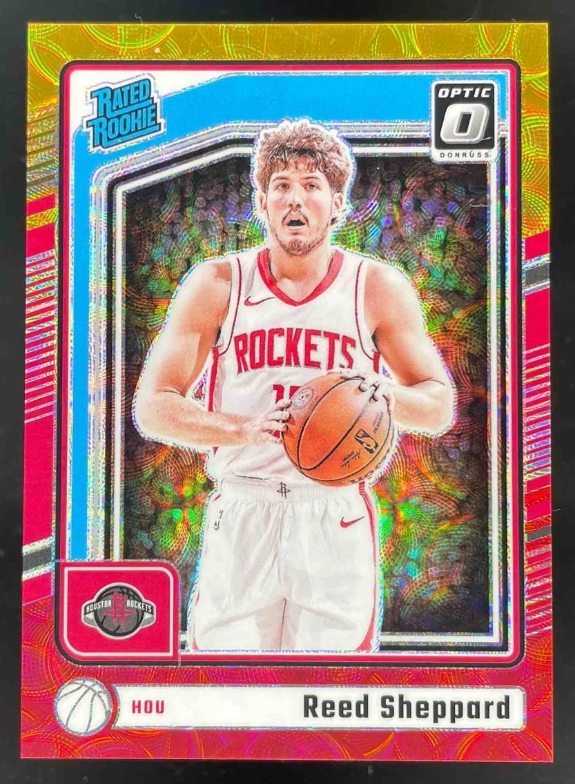 2024-25 Donruss Optic Red & Gold International Prizm #255 Reed Sheppard RC /99
