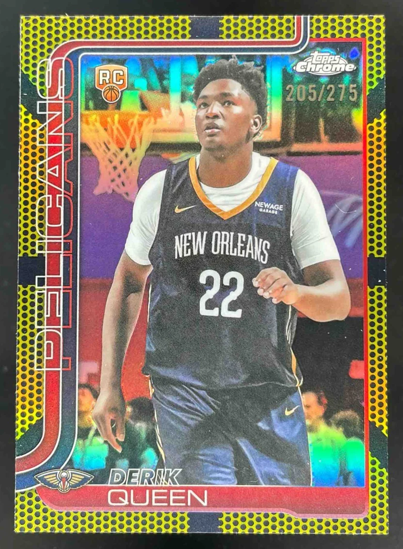 2025-26 Topps Chrome Yellow Basketball Refractor #263 Derik Queen RC /275