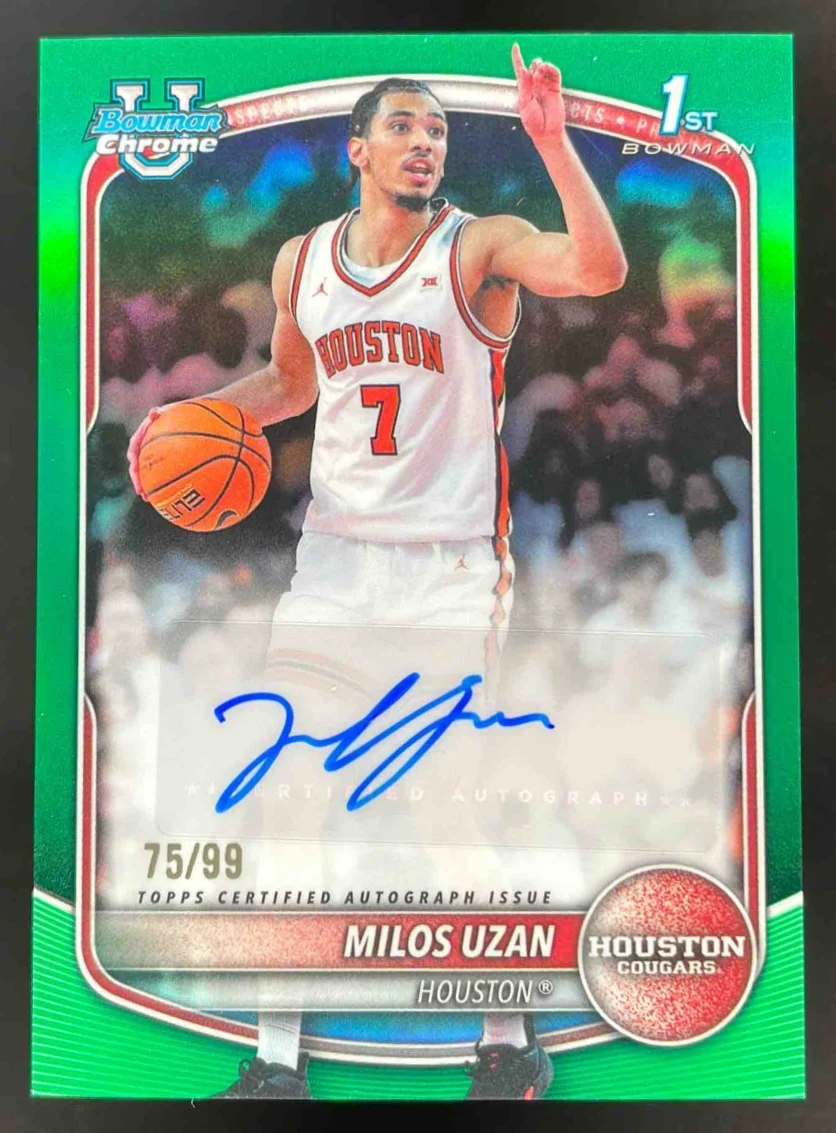 2025-26 Bowman Chrome Prospect Green #CPA-MU Milos Uzan RC Auto /99