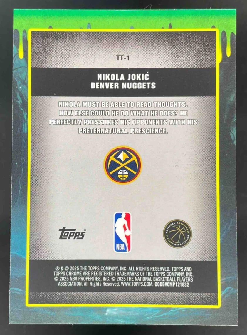 2025-26 Topps Chrome Tall Tales Geometric Green Refractor #TT-1 Nikola Jokic /99 - Image 2