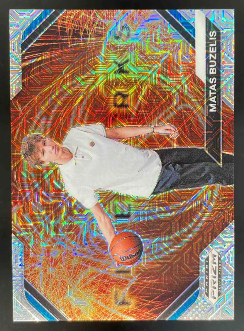 2024 Prizm Draft Picks Collegiate Fireworks Mojo Prizm #8 Matas Buzelis /25