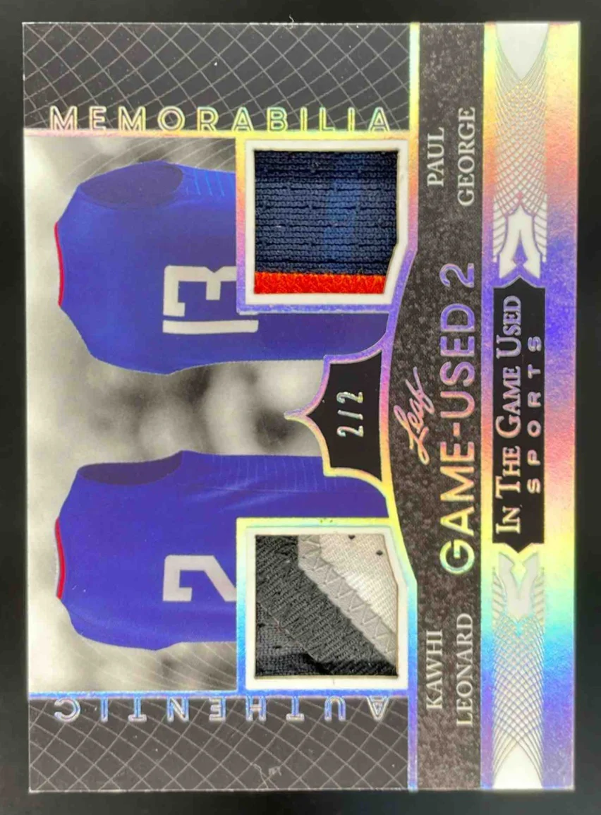 2024 Leaf In The Game Used Sports 2s Silver Holo Kawhi Leonard Paul George /2
