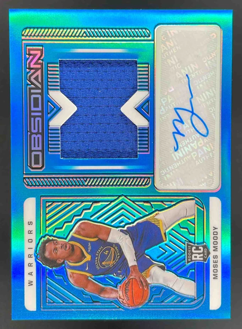 2021-22 Obsidian Electric Etch Blue Flood #230 Moses Moody RC Auto /27