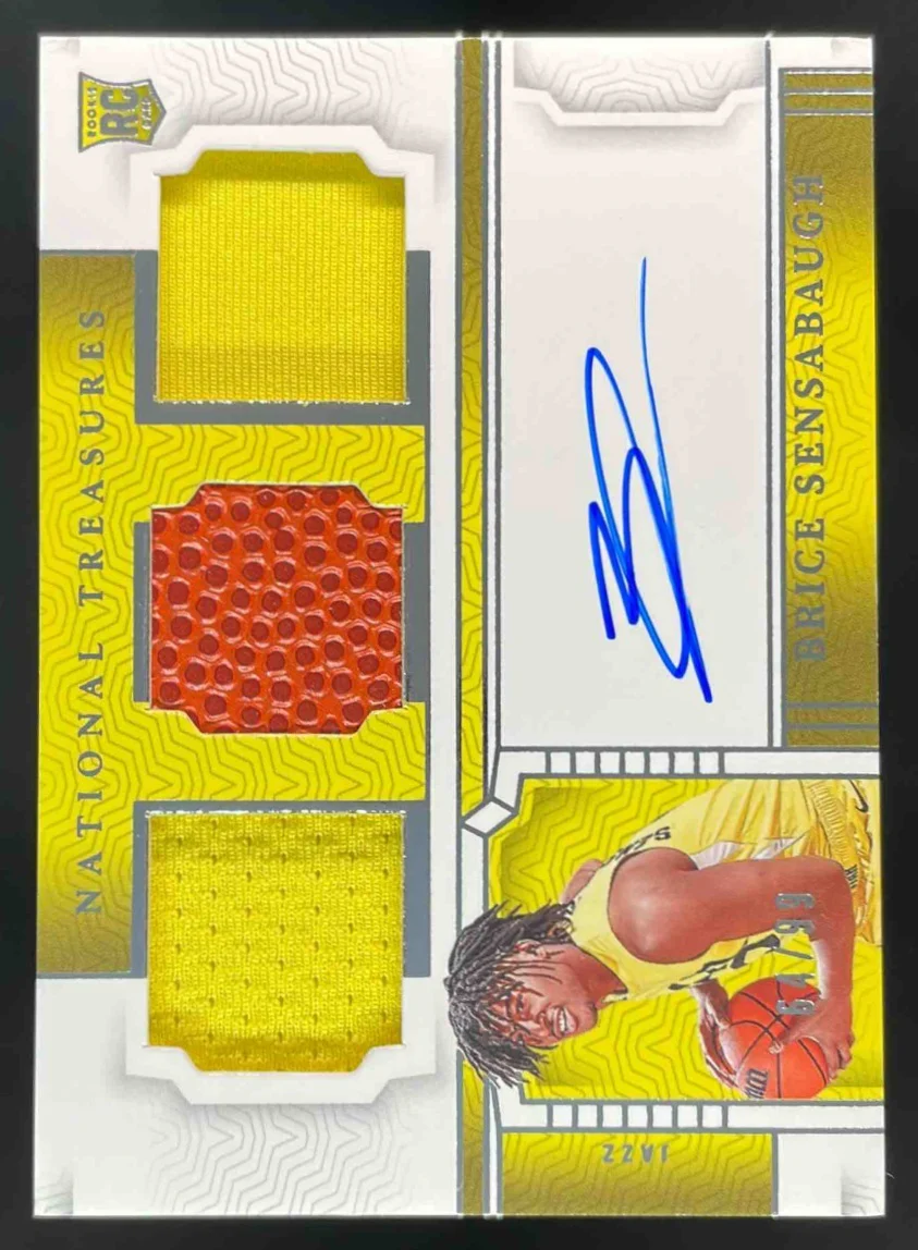 2023-24 National Treasures Materials Triple #RMT-SEN Brice Sensabaugh Auto /99