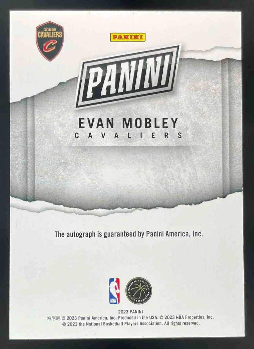 2023 Panini Patch Autograph Evan Mobley Auto /25 jsy - Image 2