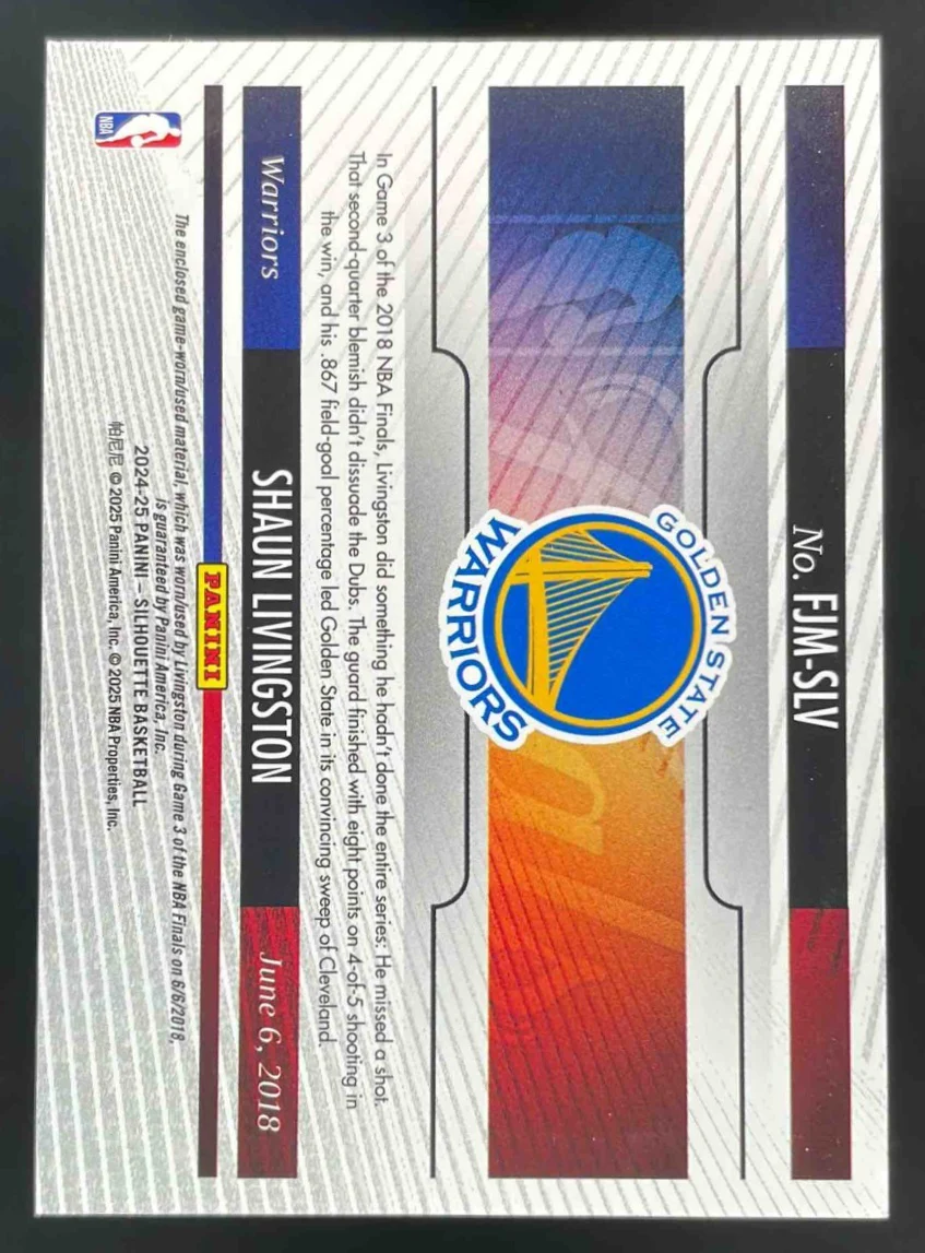 2024-25 Silhouette NBA Finals Jumbo Memorabilia #FJM-SLV Shaun Livingston - Image 2