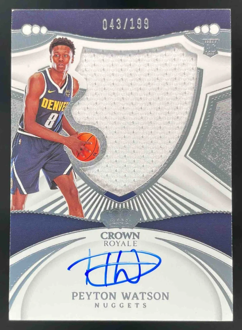 2022-23 Panini Crown Royale #117 Peyton Watson Autograph RC Auto /199 jsy