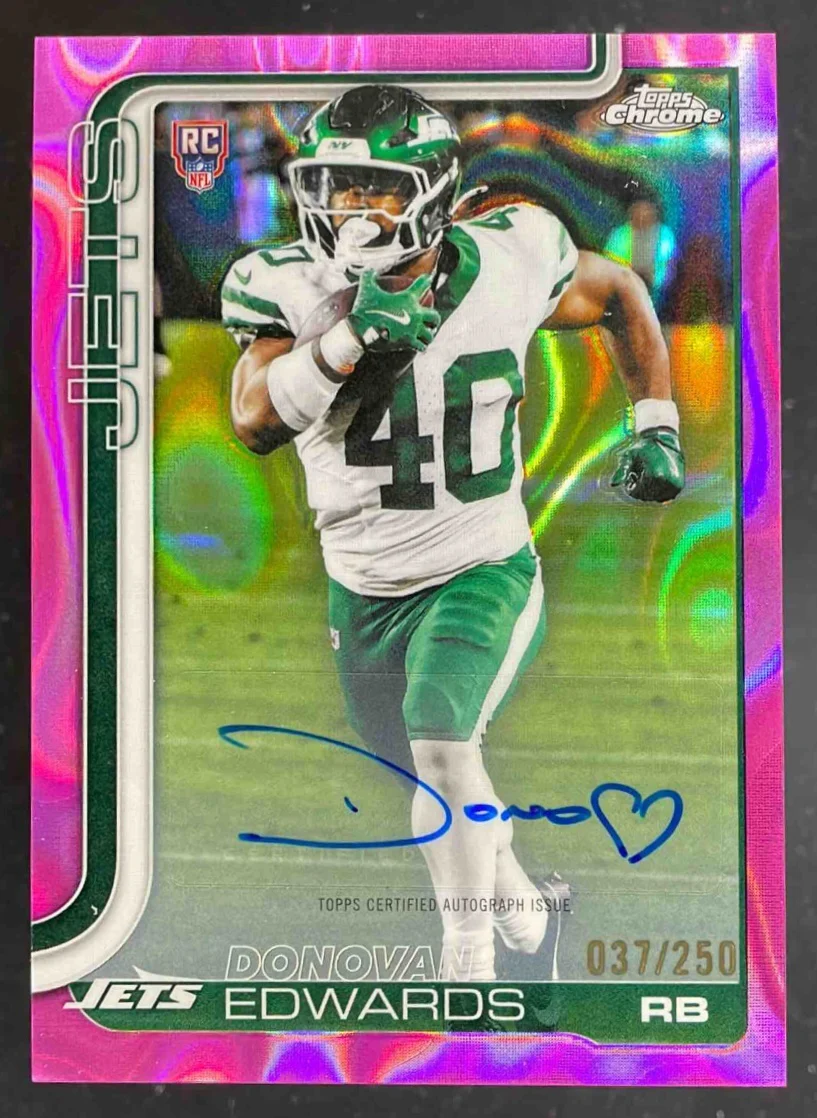 2025 Topps Chrome Pink Lava #RA-DE Donovan Edwards RC Auto /250