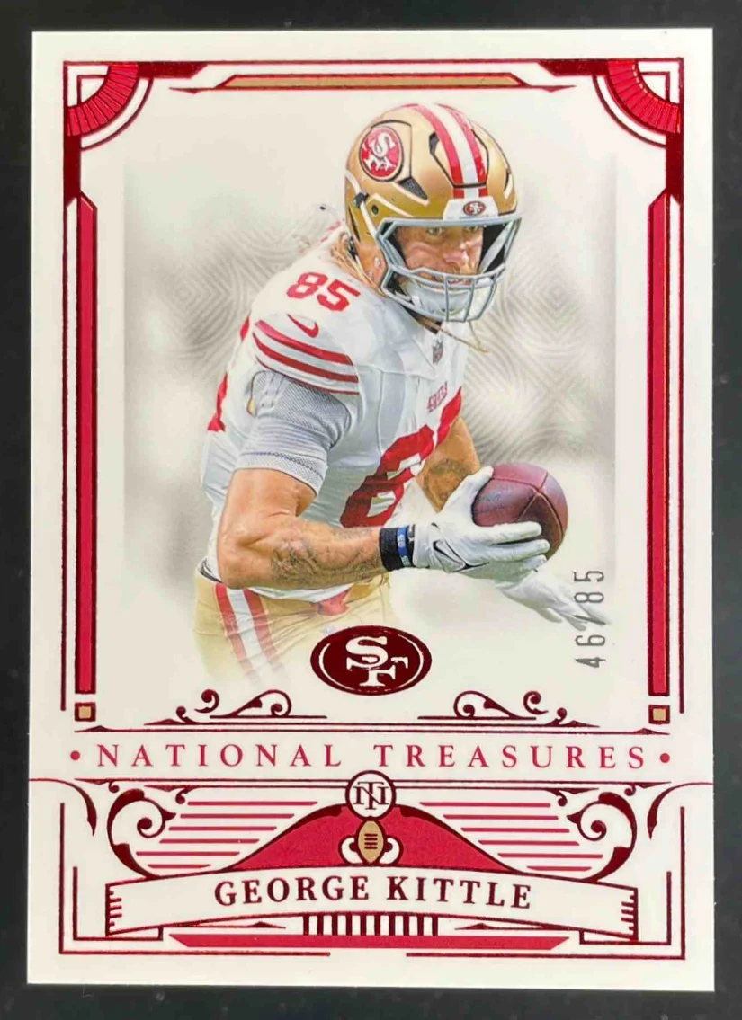 2025 Panini National Treasures Jersey Number Red #89 George Kittle /85