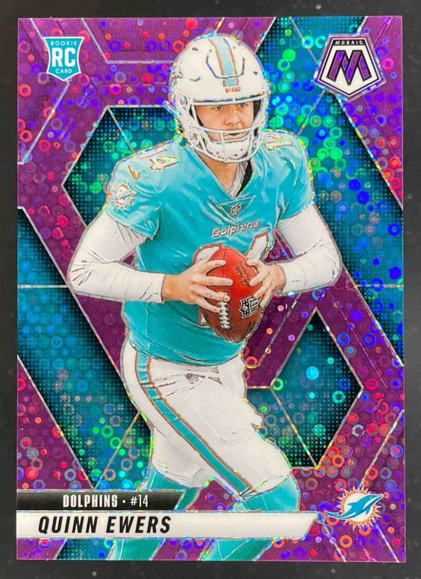 2025 Panini Mosaic Rookies No Huddle Purple Prizm #308 Quinn Ewers RC /50
