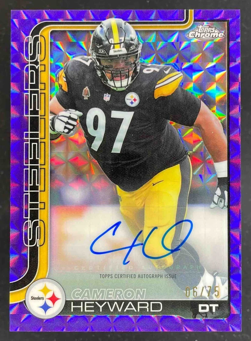 2025 Topps Chrome Purple Geometric #BA-CHE Cameron Heyward Auto /75