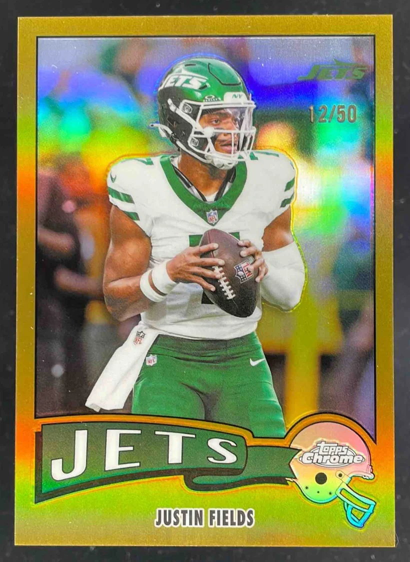 2025 Topps Chrome 1975 Topps Gold Refractor #1975-26 Justin Fields /50