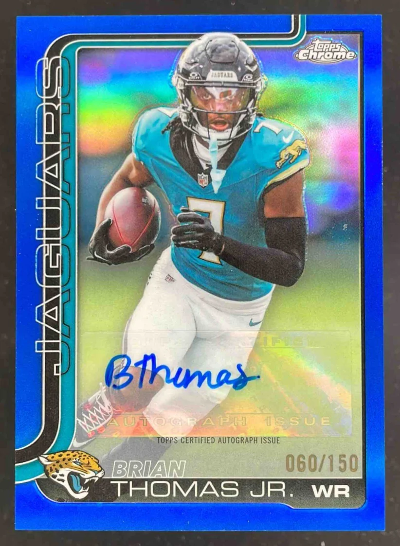 2025 Topps Chrome Autograph Blue Refractor #BA-BT Brian Thomas Jr. Auto /150