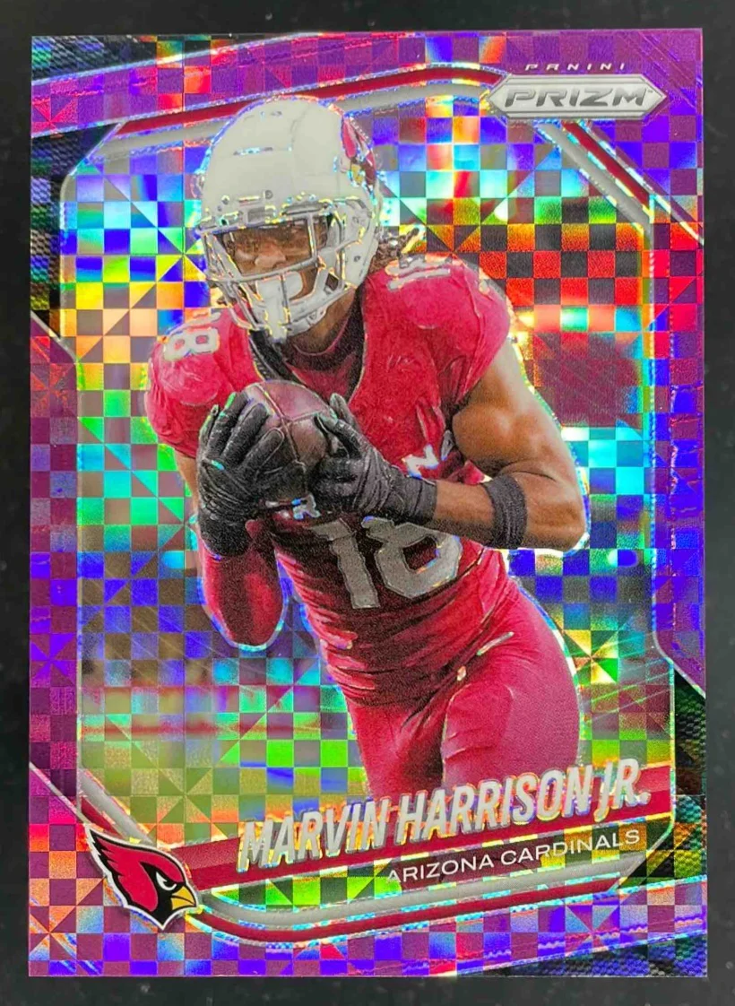 2025 Panini Prizm Purple Power Prizm #28 Marvin Harrison Jr. /49
