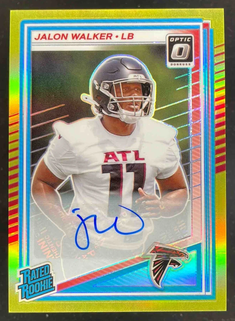 2025 Donruss Optic Neon Yellow Prizm #290 Jalon Walker Auto /99