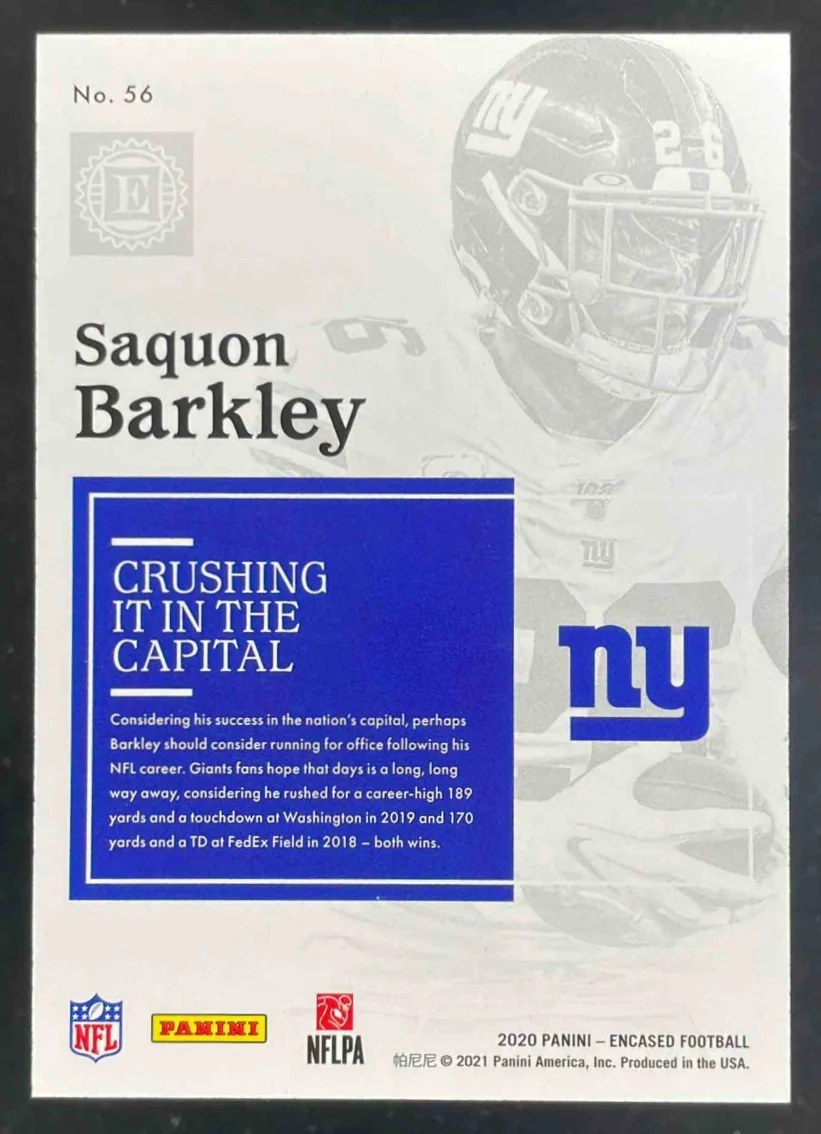 2020 Panini Encased Ruby #56 Saquon Barkley /15 - Image 2