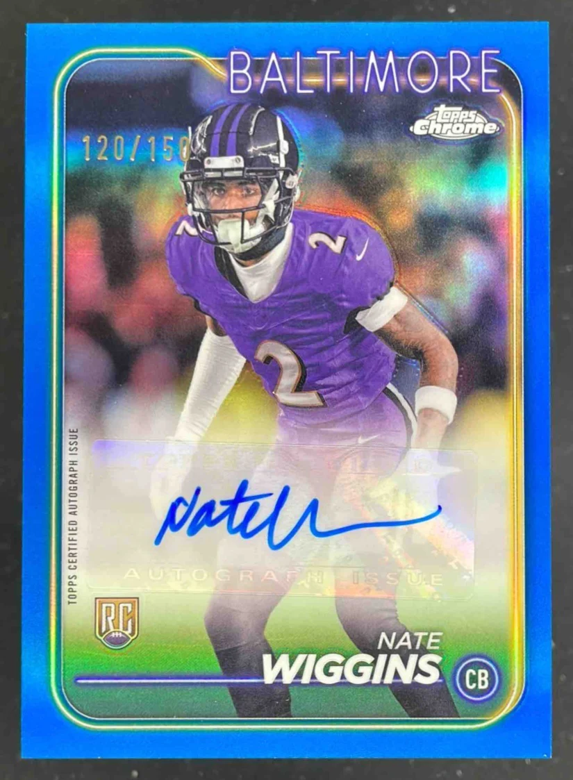 2024 Topps Chrome Blue #RA-NWI Nate Wiggins RC Auto /150