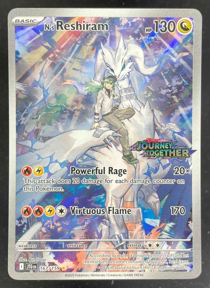 2025 Pokemon Journey Together Promo Cards #167/159 N's Reshiram