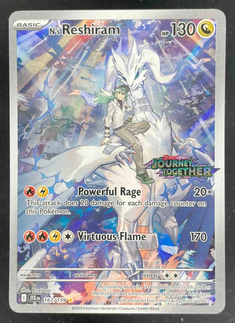 2025 Pokemon Journey Together Promo Cards #167/159 N's Reshiram