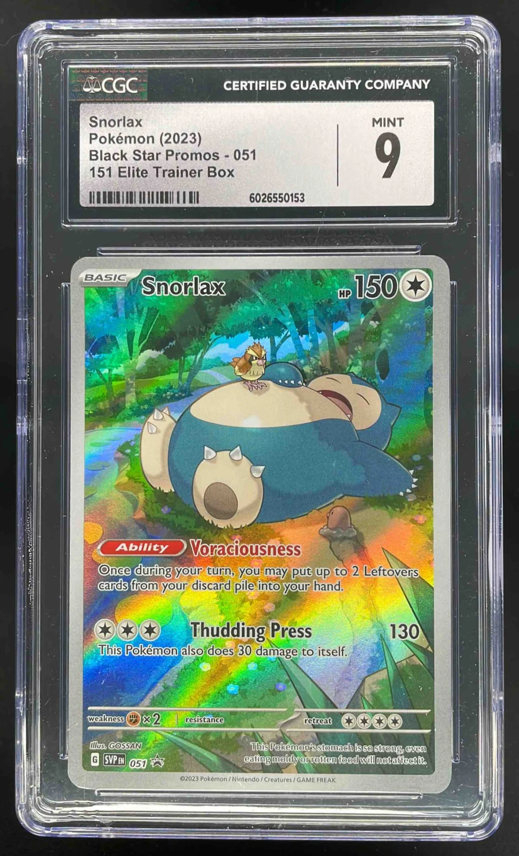 2023 Pokemon SV Black Star Promos Promos #051 Snorlax CGC 9