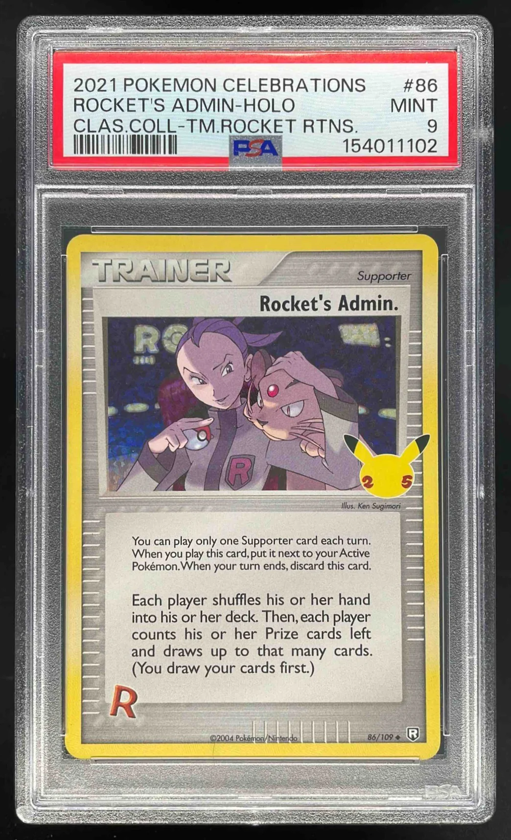 2021 Pokemon Sword & Shield Celebrations Classic #86/109 Rocket's Admin. PSA 9