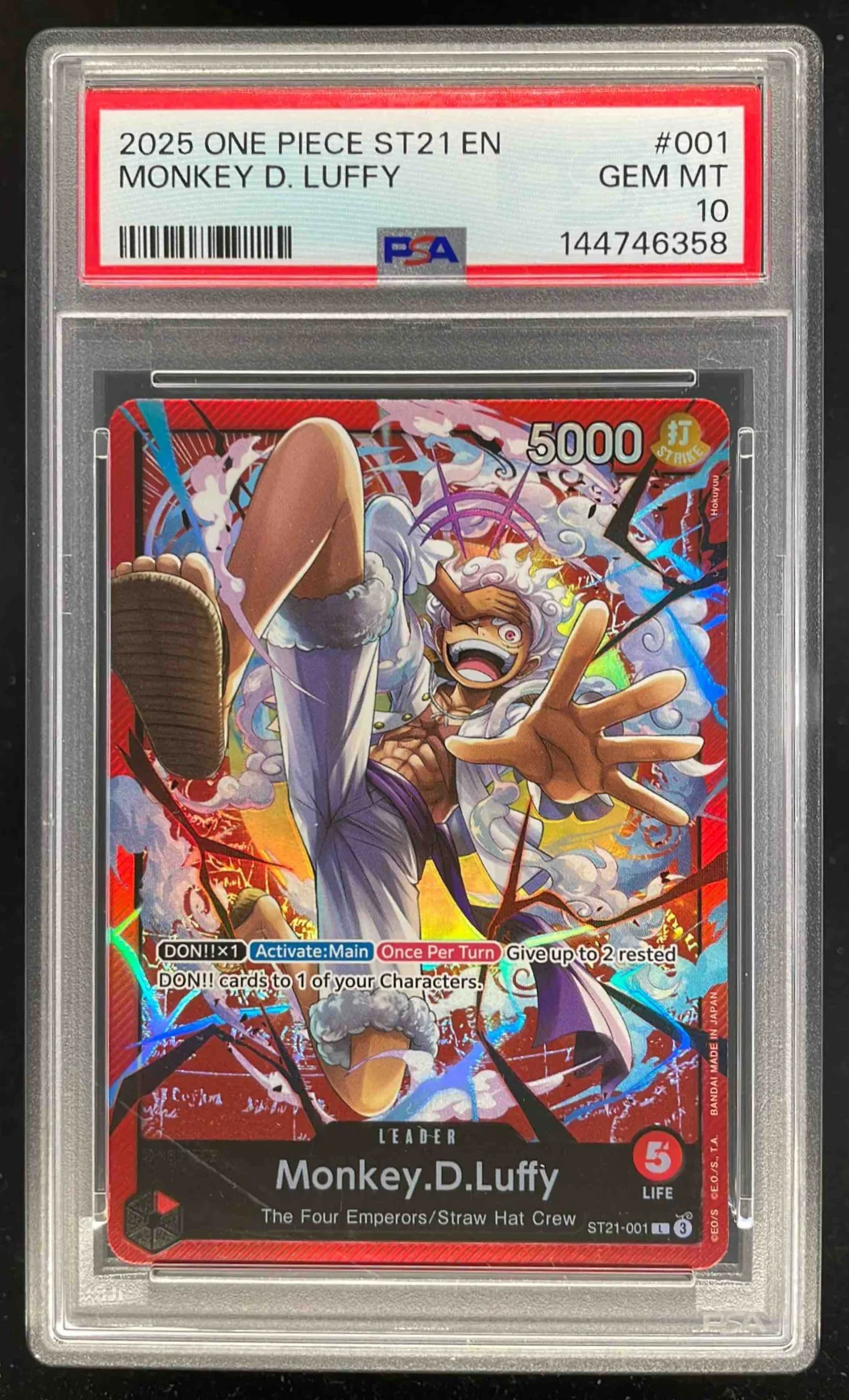 2025 One Piece ST21 EN #001 Monkey D Luffy PSA 10