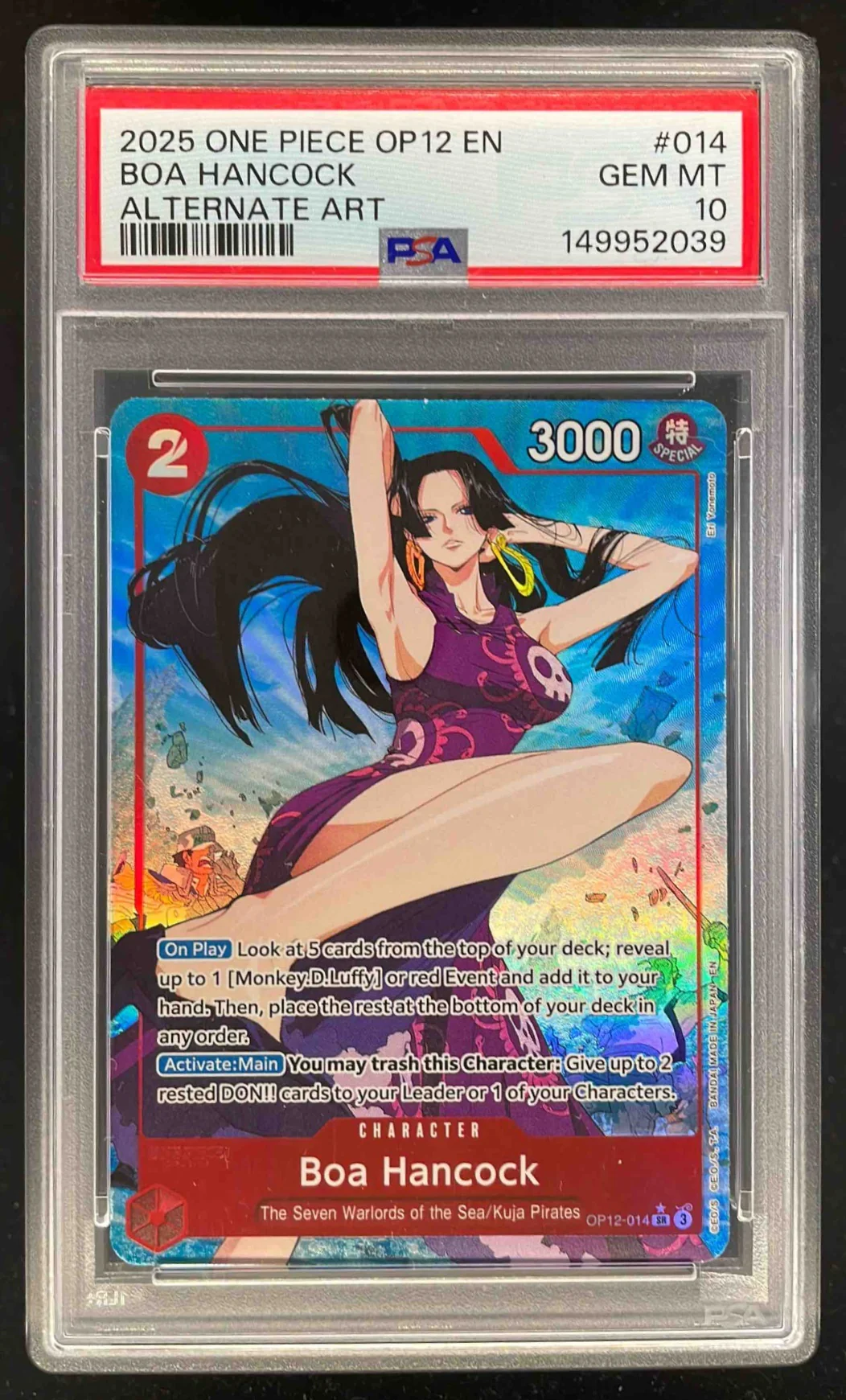 2025 One Piece OP12 EN #014 BOA Hancock Alternate Art PSA 10