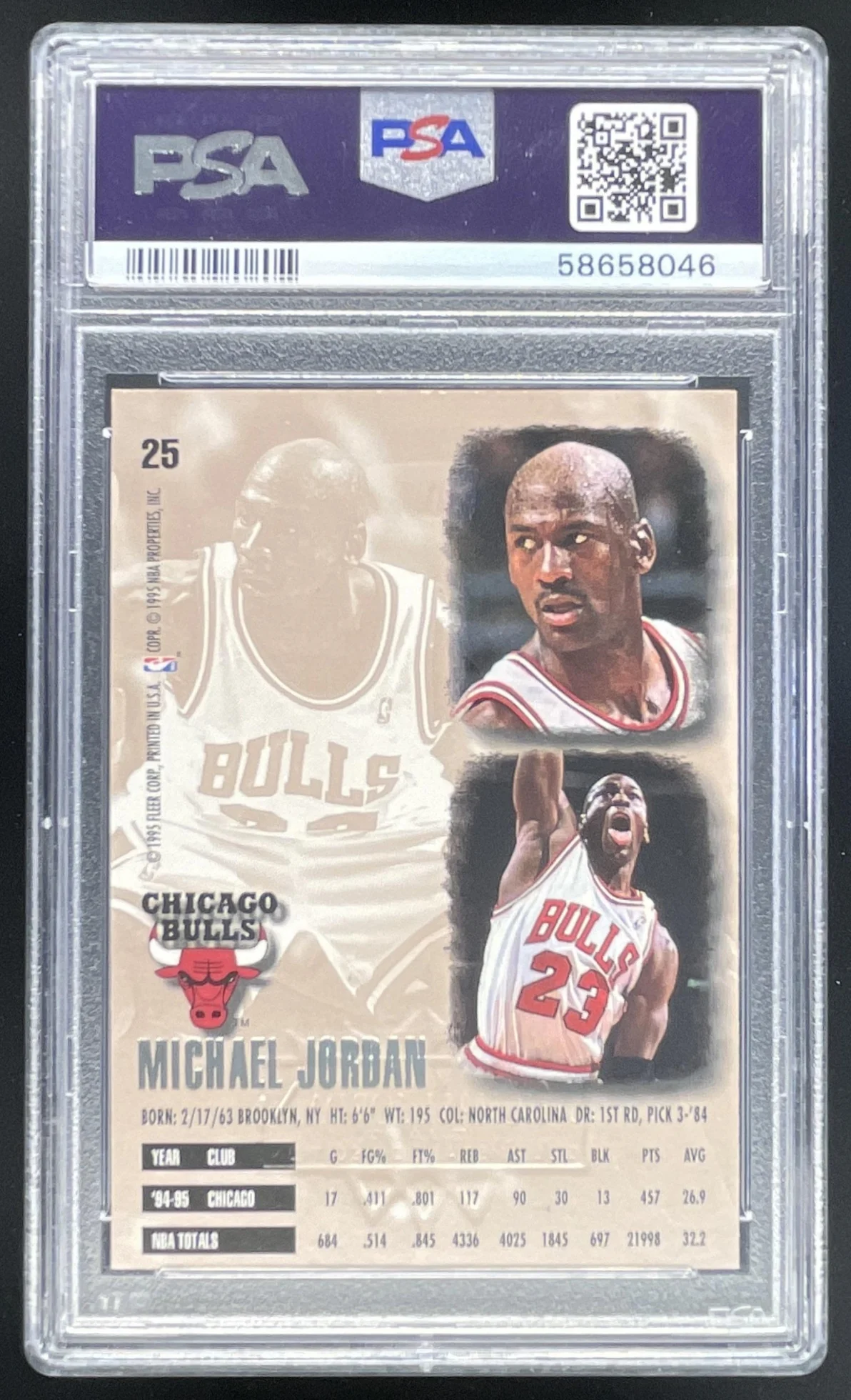 1995-96 Fleer Ultra Gold Medallion #25 Michael Jordan PSA 10 - Image 2