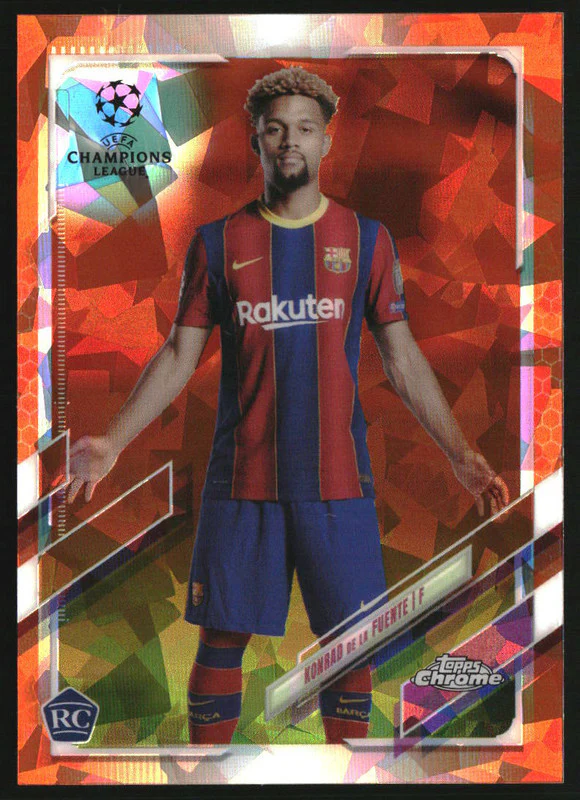 2020-21 Topps Chrome Sapphire UEFA Orange #58 Konrad de la Fuente RC /50