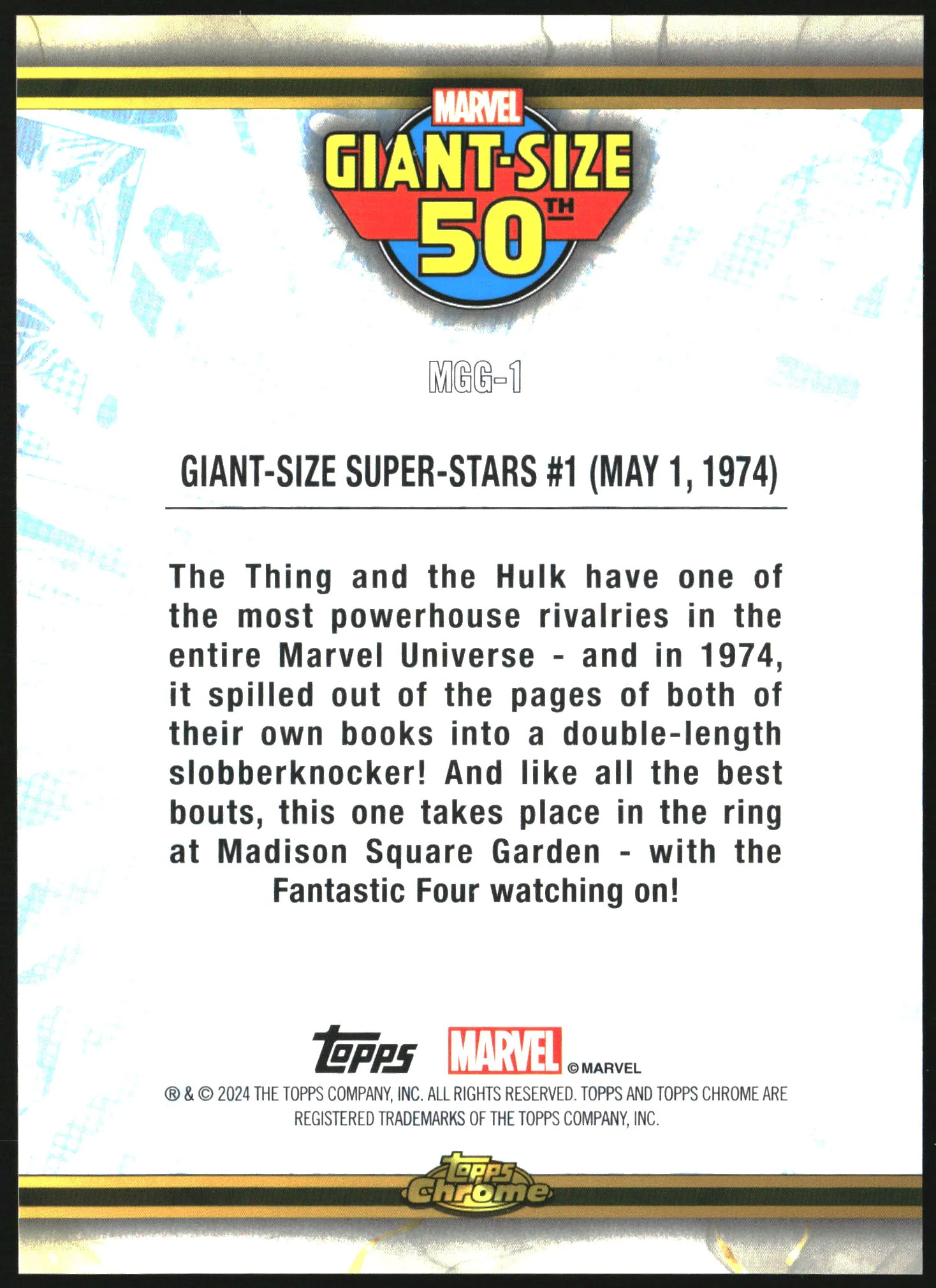 2024 Topps Chrome UK Marvel Giant-Size 50th Oversized Gold Super-Stars /50 - Image 2