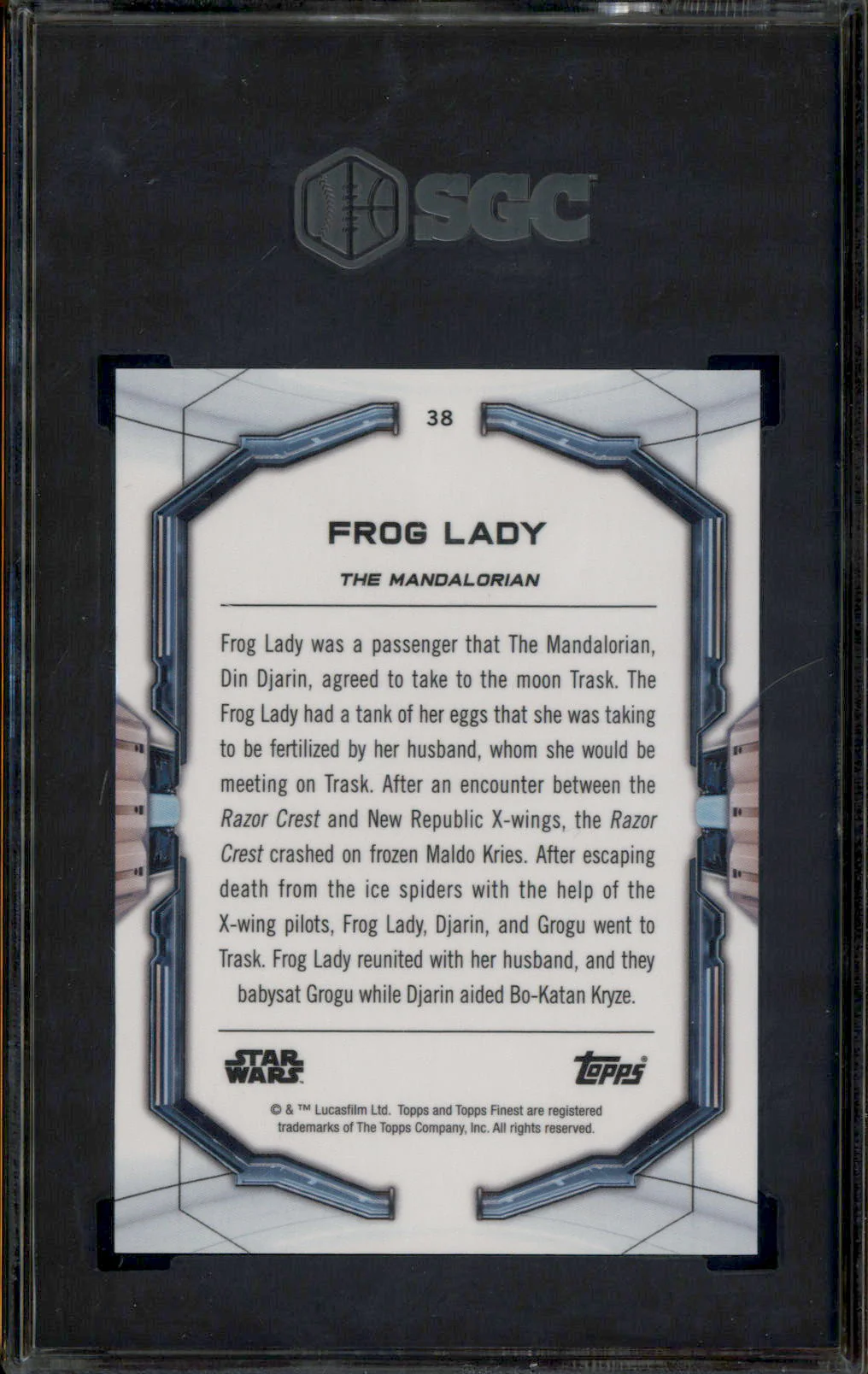 2022 Topps Finest Star Wars Green Refractor #38 Frog Lady /99 SGC 9.5 - Image 2