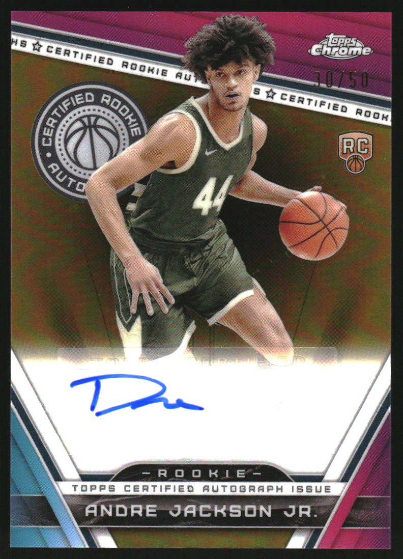 2023 Topps Chrome Rookie Autograph Gold Refractors Andre Jackson Jr. RC Auto /50