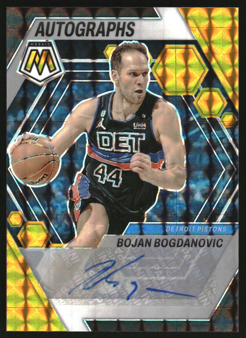 2022-23 Panini Mosaic Autographs Mosaic Gold Bojan Bogdanovic Auto /10