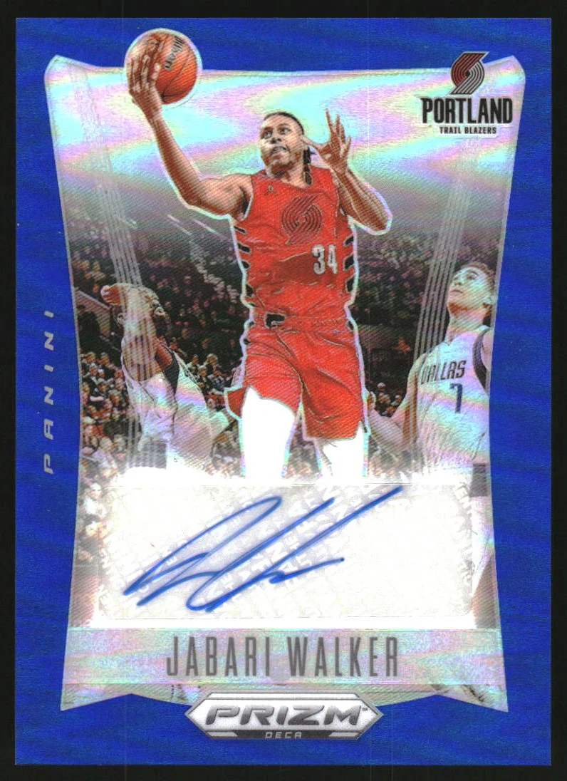 2023-24 Panini Prizm Deca Signatures Prizms Blue Jabari Walker Auto /49