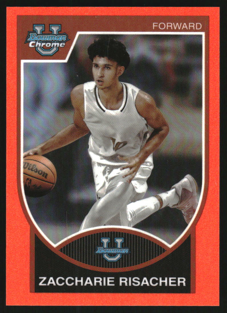 2023-24 Bowman Chrome University '07-08 Bowman Orange Zaccharie Risacher /25