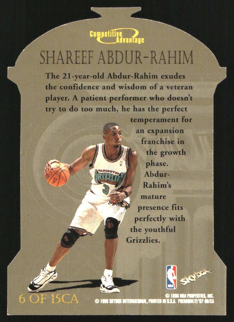 1997-98 SkyBox Premium Competitive Advantage #CA6 Shareef Abdur-Rahim - Image 2