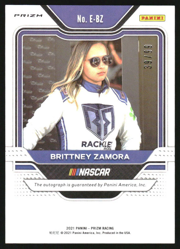 2021 Panini Prizm Endorsements Prizms Reactive Blue Brittney Zamora Auto /99 - Image 2