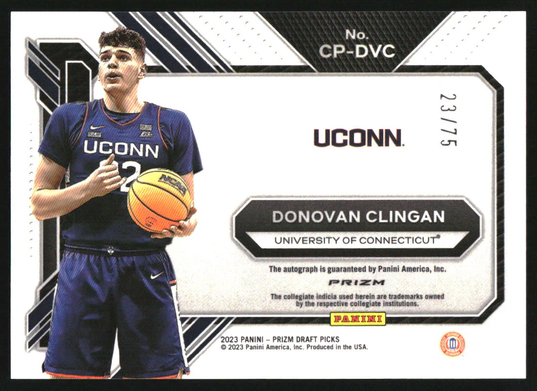 2023 Panini Prizm Draft College Penmanship Auto Blue Ice Donovan Clingan RC /75 - Image 2
