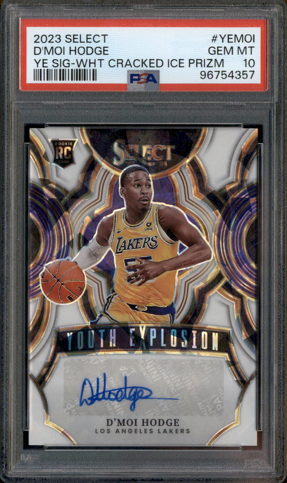 2023 Select Youth Explosion White Cracked Ice D'Moi Hodge RC Auto /25 PSA 10